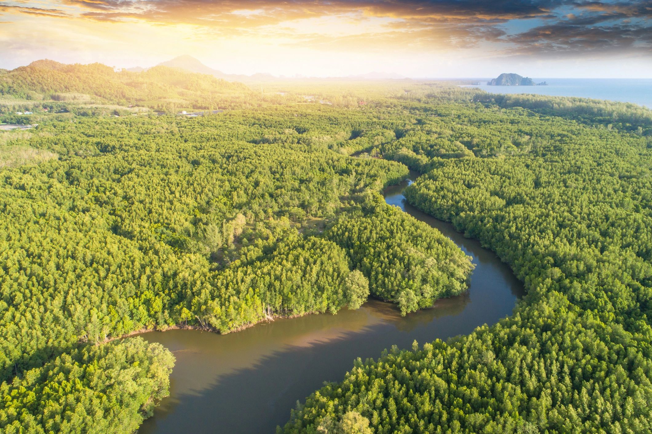 Aerial view of tropical beach in southern Thailand