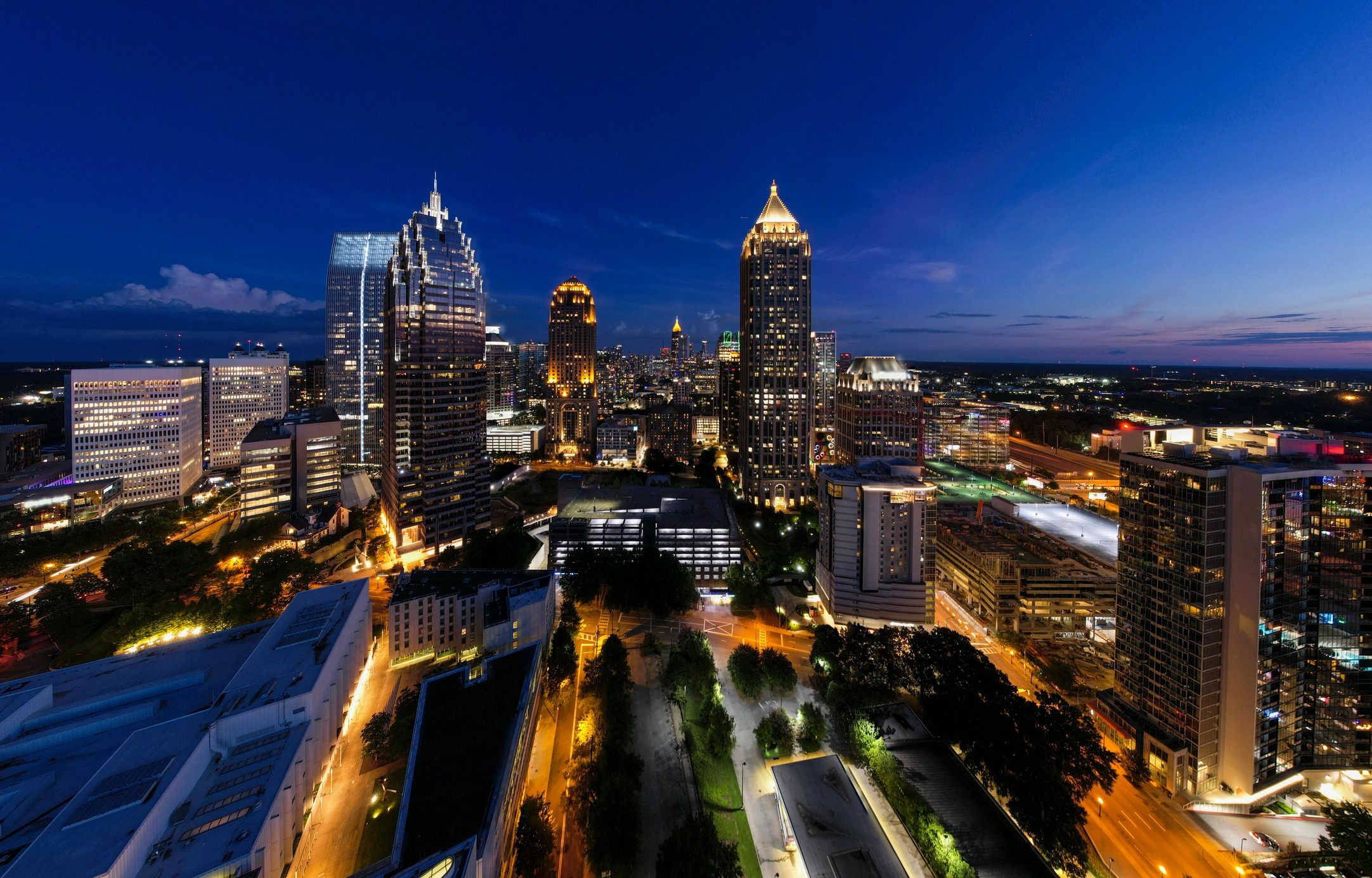 Affordable city travel destination skyline