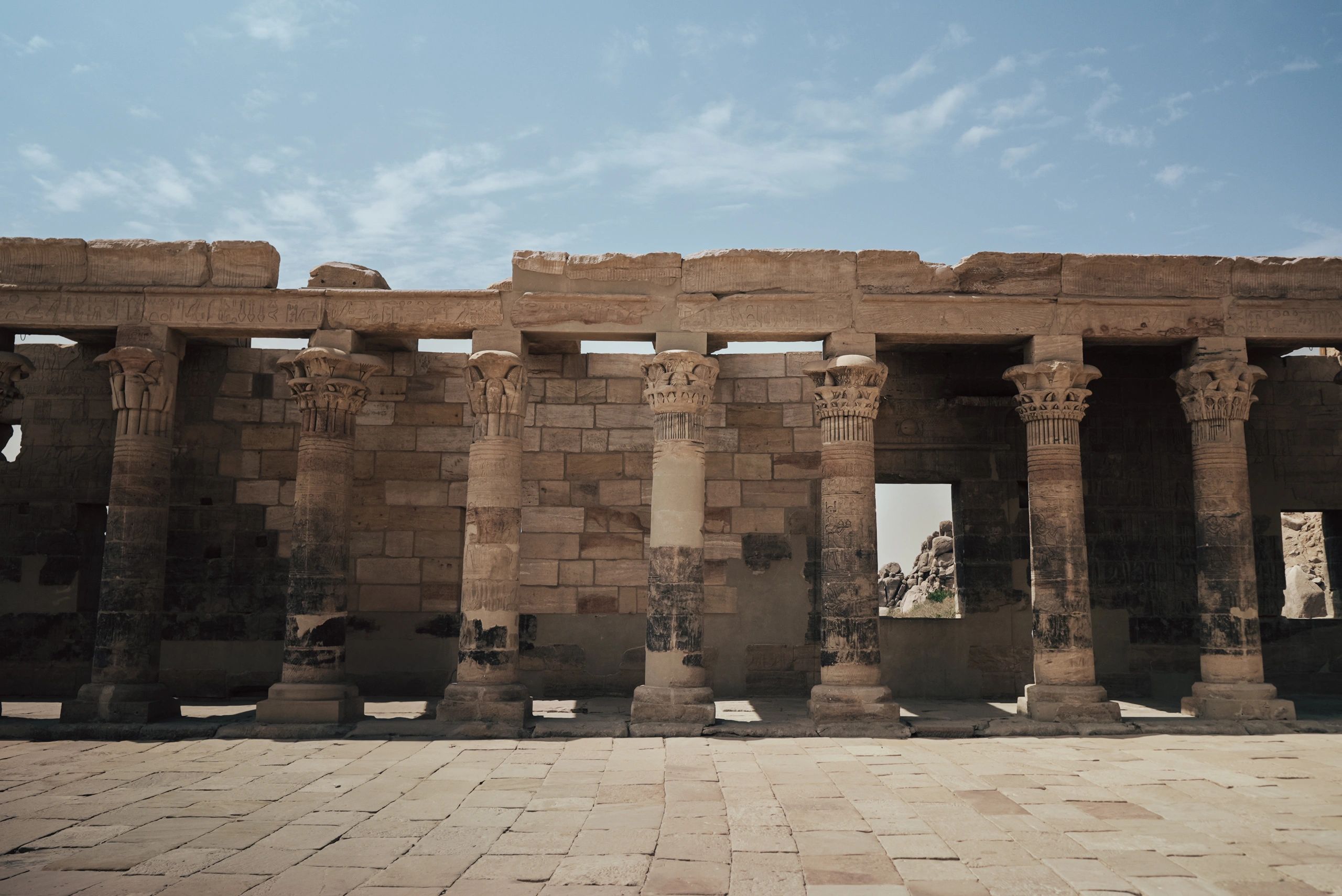 Philae Temple columns in Egypt