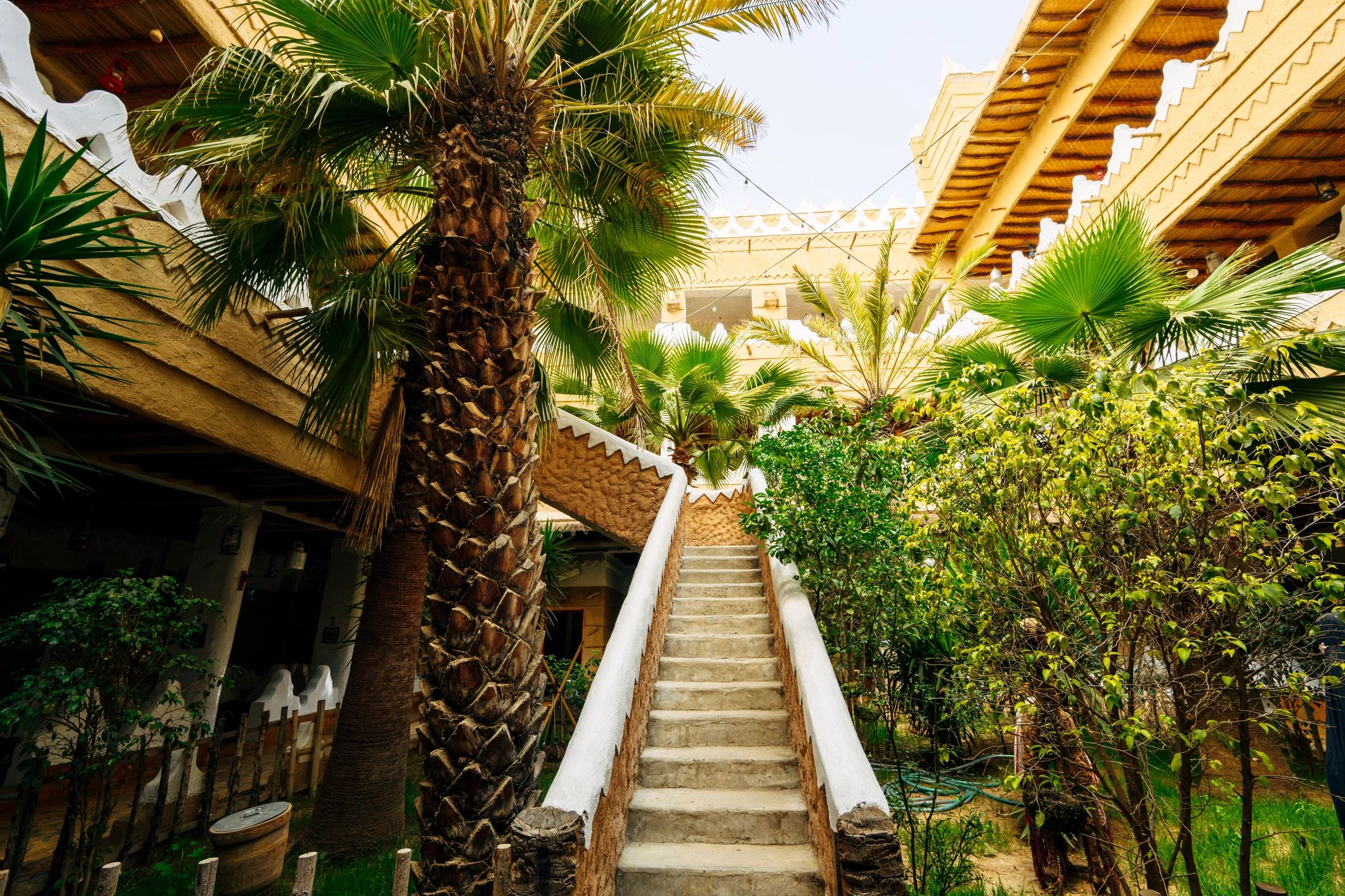Luxury Arabian-style resort courtyard