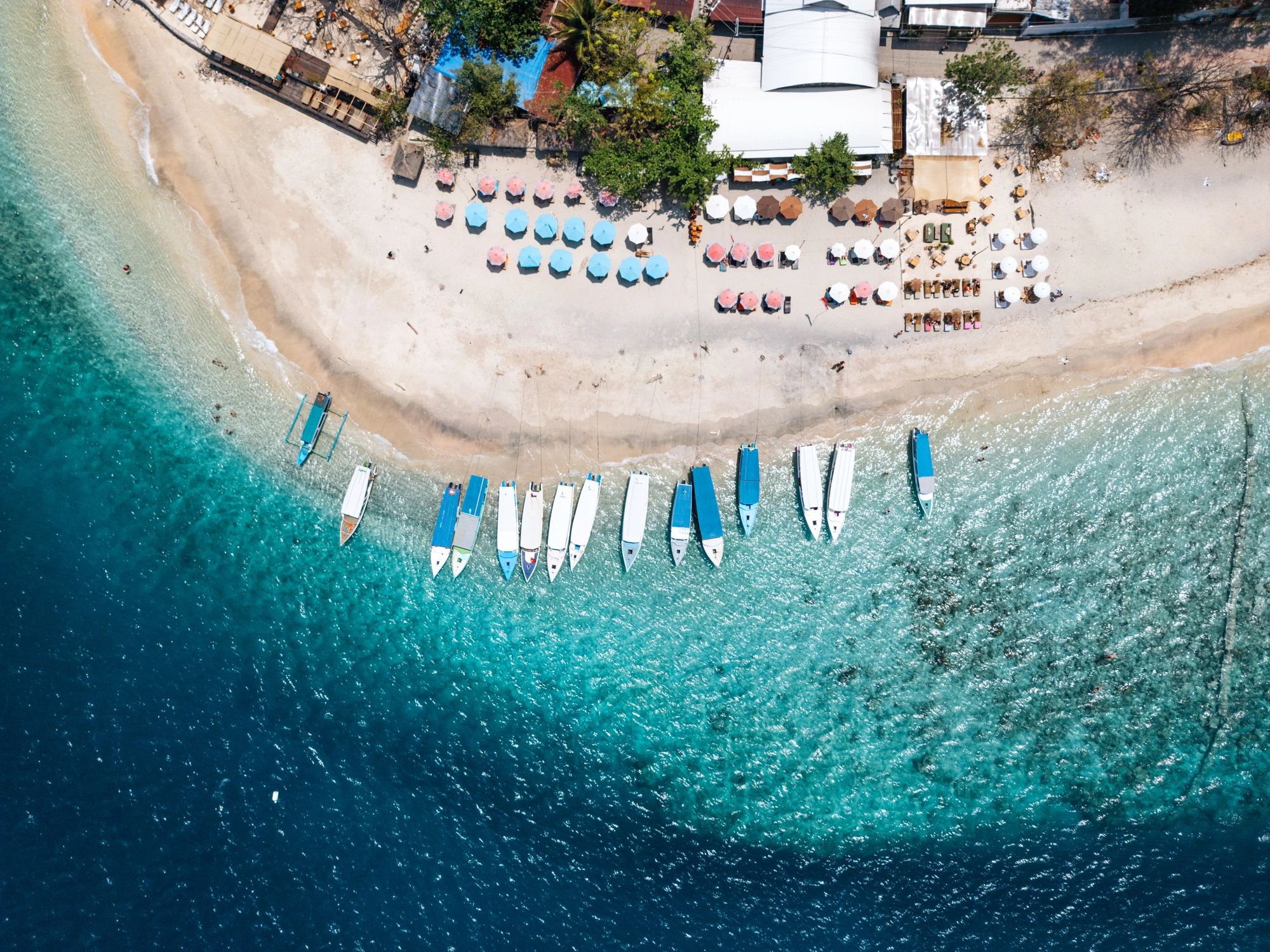 Tropical Bali beach resort shoreline